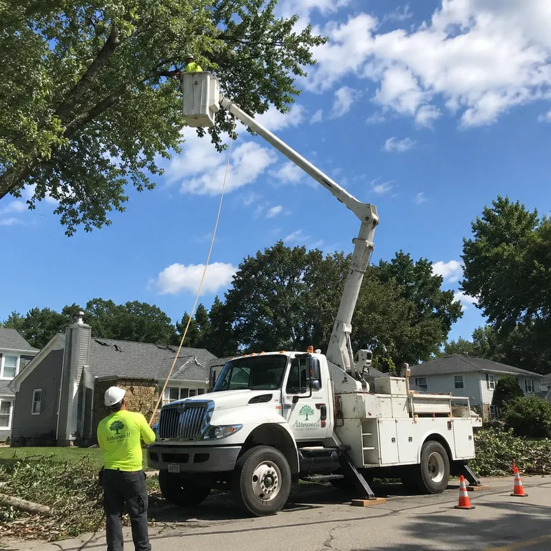 Bucket truck tree service